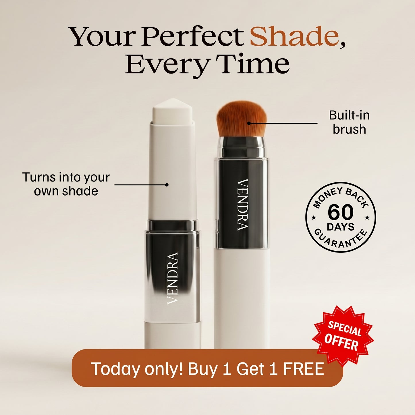 Vendra™ Color-Changing Foundation stick